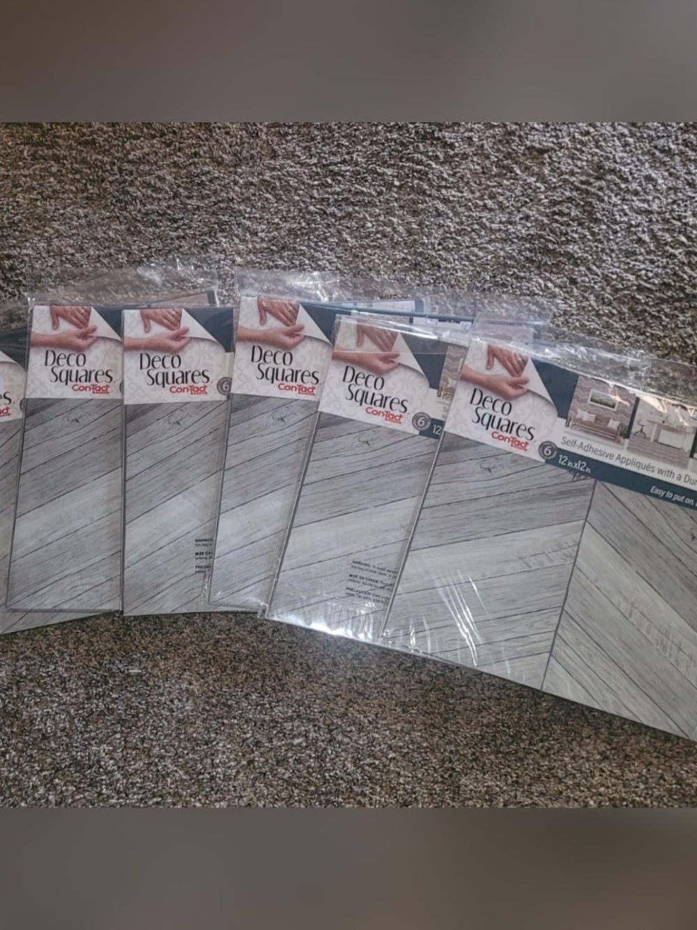 Deco Squares Contact Peel & Stick Tile - Light Gray Wood Look